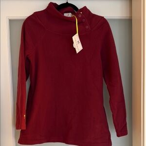 Red Button-Up Collar Fleece